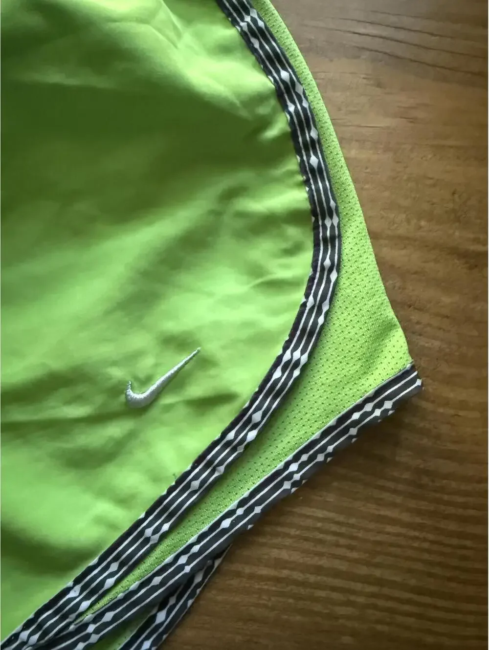 Nike Dri-FIT Neon Green Running Shorts with Black Trim